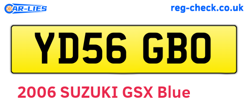 YD56GBO are the vehicle registration plates.