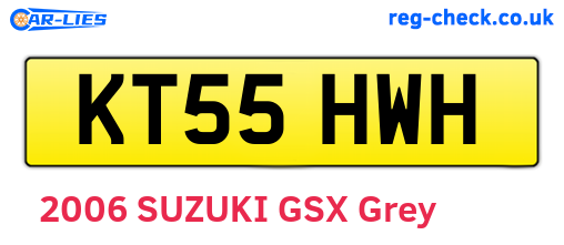 KT55HWH are the vehicle registration plates.