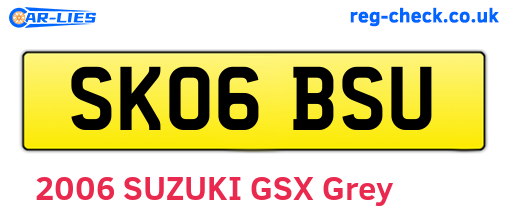 SK06BSU are the vehicle registration plates.