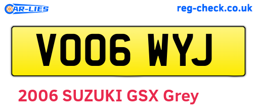 VO06WYJ are the vehicle registration plates.