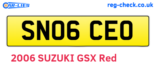 SN06CEO are the vehicle registration plates.