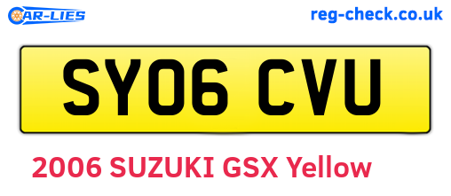 SY06CVU are the vehicle registration plates.