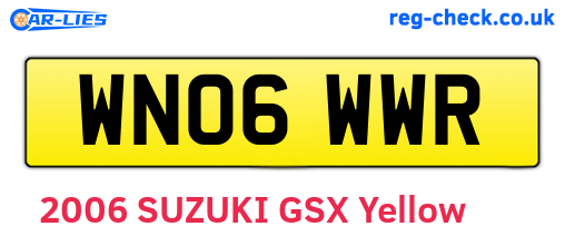 WN06WWR are the vehicle registration plates.