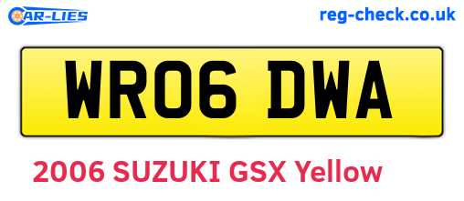 WR06DWA are the vehicle registration plates.