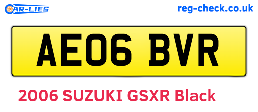 AE06BVR are the vehicle registration plates.