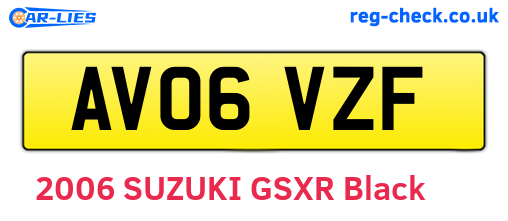 AV06VZF are the vehicle registration plates.