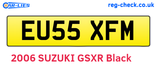 EU55XFM are the vehicle registration plates.