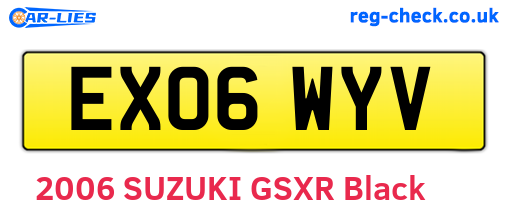 EX06WYV are the vehicle registration plates.