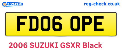 FD06OPE are the vehicle registration plates.