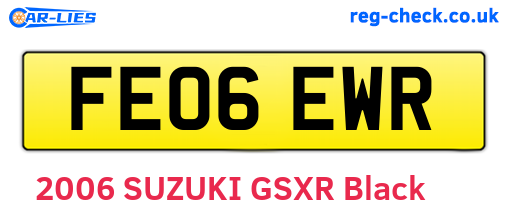 FE06EWR are the vehicle registration plates.