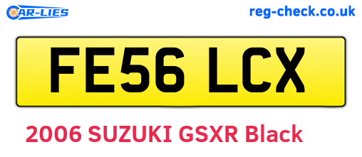 FE56LCX are the vehicle registration plates.
