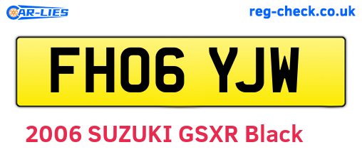 FH06YJW are the vehicle registration plates.
