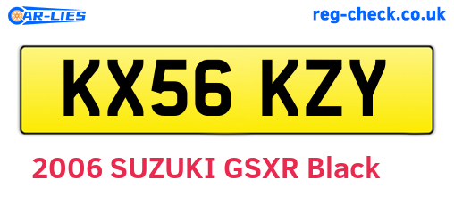 KX56KZY are the vehicle registration plates.