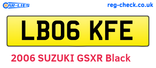 LB06KFE are the vehicle registration plates.