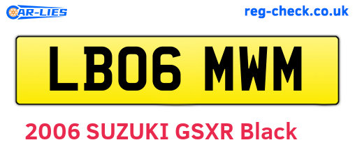 LB06MWM are the vehicle registration plates.