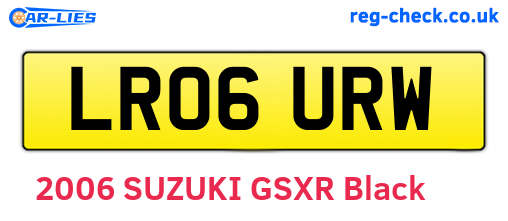 LR06URW are the vehicle registration plates.