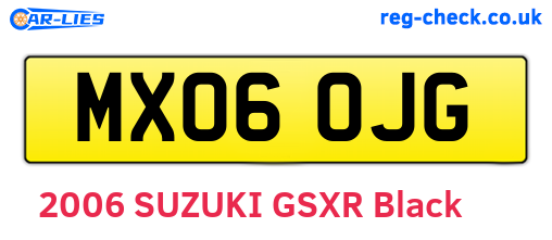 MX06OJG are the vehicle registration plates.