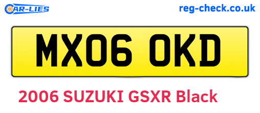 MX06OKD are the vehicle registration plates.