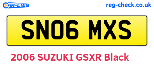 SN06MXS are the vehicle registration plates.
