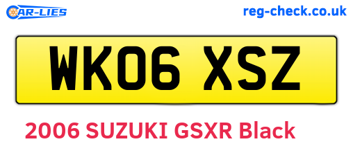 WK06XSZ are the vehicle registration plates.