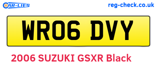 WR06DVY are the vehicle registration plates.