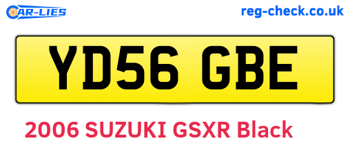 YD56GBE are the vehicle registration plates.
