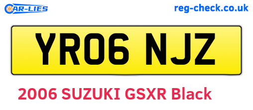 YR06NJZ are the vehicle registration plates.