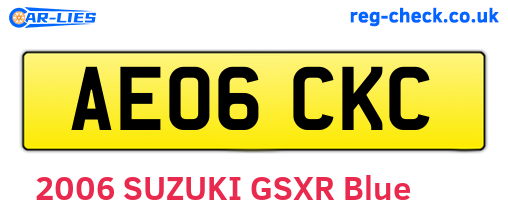 AE06CKC are the vehicle registration plates.
