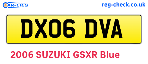 DX06DVA are the vehicle registration plates.