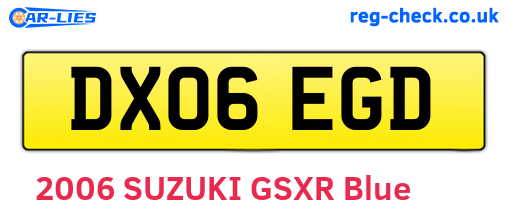DX06EGD are the vehicle registration plates.