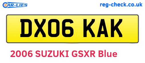 DX06KAK are the vehicle registration plates.