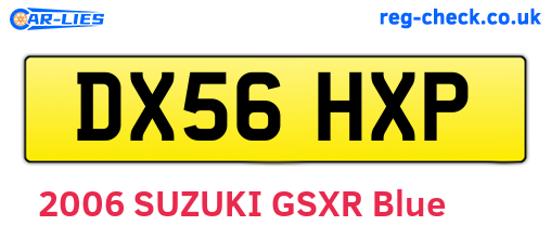 DX56HXP are the vehicle registration plates.