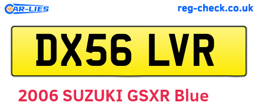 DX56LVR are the vehicle registration plates.