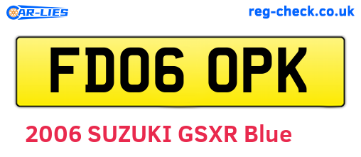 FD06OPK are the vehicle registration plates.