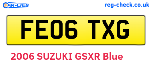 FE06TXG are the vehicle registration plates.