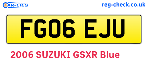 FG06EJU are the vehicle registration plates.