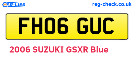 FH06GUC are the vehicle registration plates.
