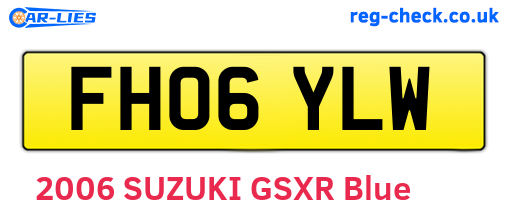 FH06YLW are the vehicle registration plates.