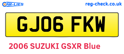 GJ06FKW are the vehicle registration plates.