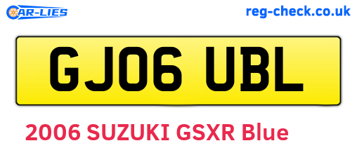 GJ06UBL are the vehicle registration plates.