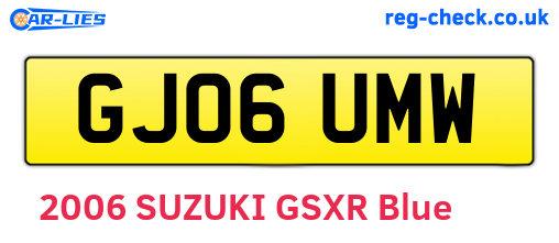 GJ06UMW are the vehicle registration plates.