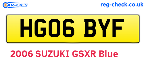 HG06BYF are the vehicle registration plates.