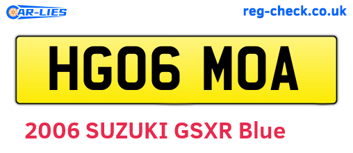 HG06MOA are the vehicle registration plates.