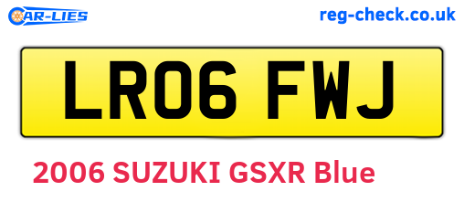 LR06FWJ are the vehicle registration plates.