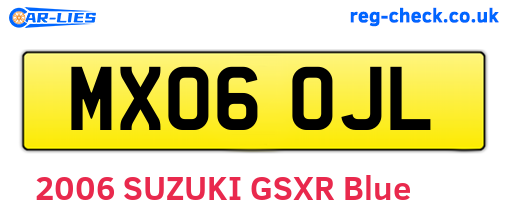 MX06OJL are the vehicle registration plates.