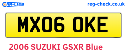 MX06OKE are the vehicle registration plates.