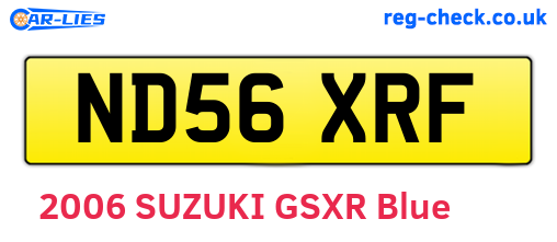 ND56XRF are the vehicle registration plates.