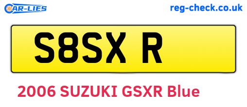 S8SXR are the vehicle registration plates.