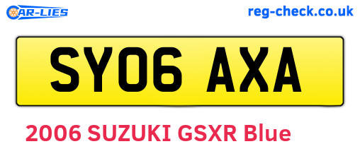 SY06AXA are the vehicle registration plates.