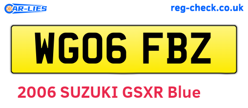 WG06FBZ are the vehicle registration plates.